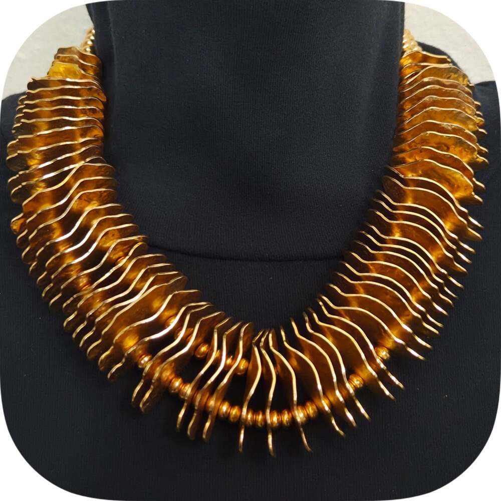Song of Style by Aimee Song Gold Tone Discs Statement Necklace